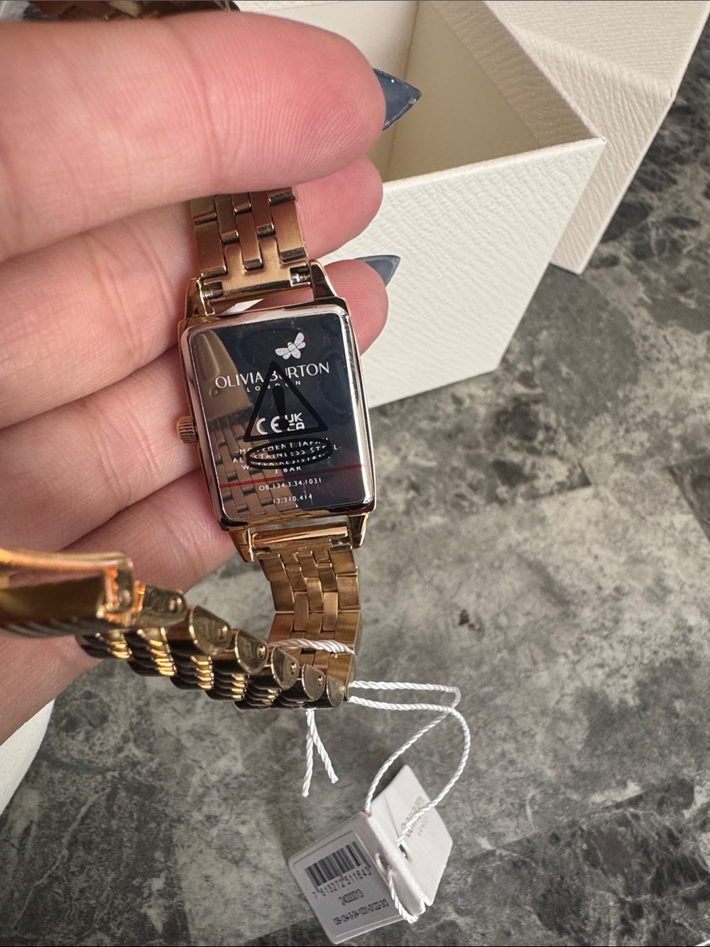 OLIVIA BURTON Gold-Tone Square Bracelet Watch with White Dial - Picture 8 of 11